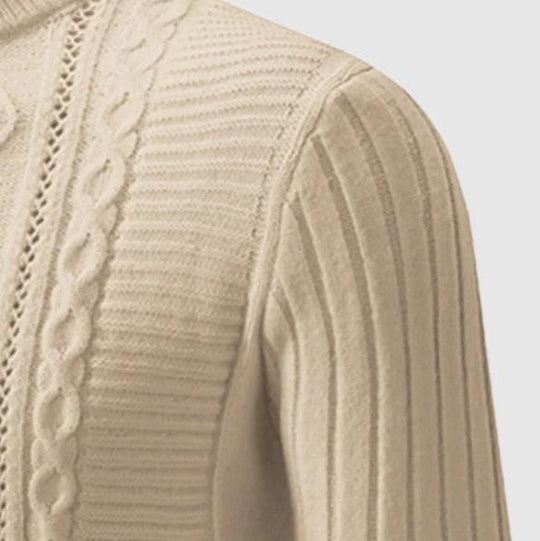 EB | Wool Rollneck Sweater Cable Knit Roll Neck Sweater