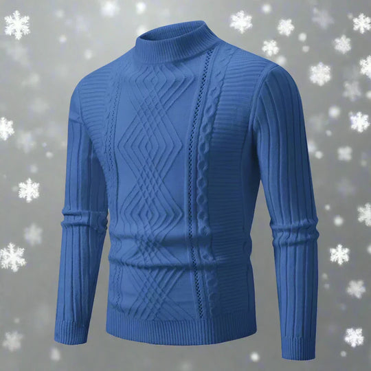 EB | Wool Rollneck Sweater Cable Knit Roll Neck Sweater