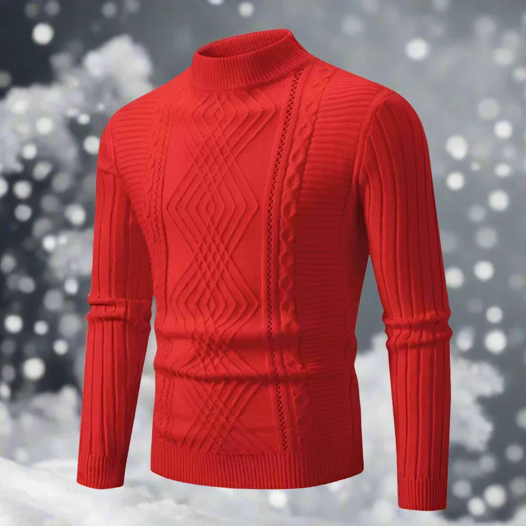 EB | Wool Rollneck Sweater Cable Knit Roll Neck Sweater