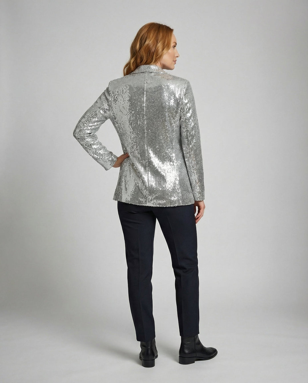 Glamouröser Pailletten Revers Blazer | EB
