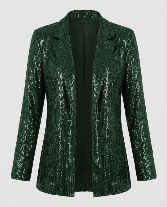 Glamouröser Pailletten Revers Blazer | EB