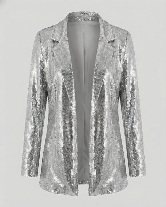 Glamouröser Pailletten Revers Blazer | EB
