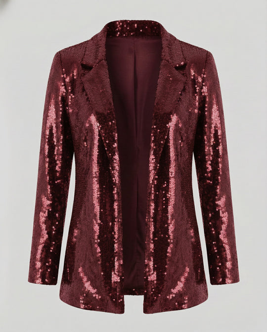 Glamouröser Pailletten Revers Blazer | EB