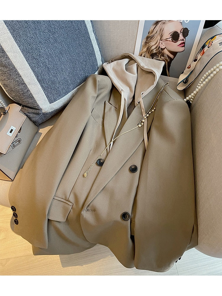 EB | Blazer mit Kapuze für Damen Herbst- und Winterkleidung