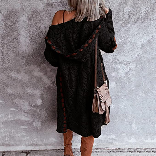 EB | Stilvoller Damen Cardigan mit Verspielten Details und Langer Passform