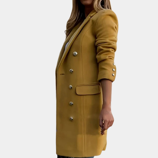 EB | Zweireihiger Trenchcoat für Damen - Knopfdetails