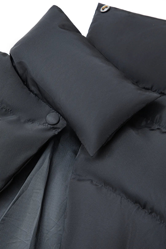 EB | Schwarze Stehkragen Cut Out Pufferjacke