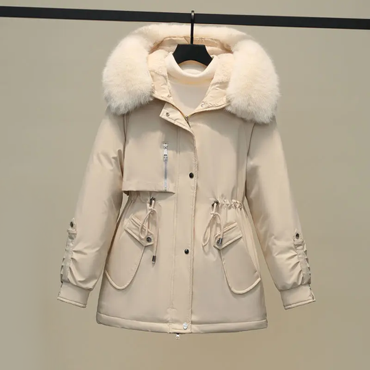 EB | Damen Gesteppte Winterjacke Mit Pelzkragen