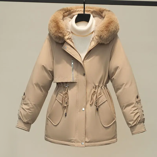EB | Damen Gesteppte Winterjacke Mit Pelzkragen
