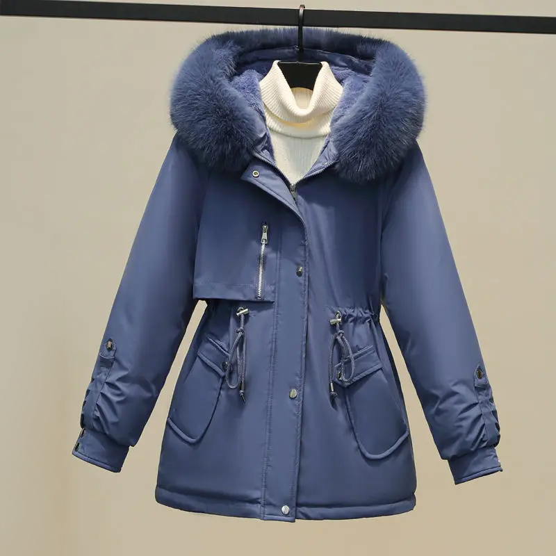 EB | Damen Gesteppte Winterjacke Mit Pelzkragen