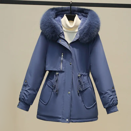 EB | Damen Gesteppte Winterjacke Mit Pelzkragen