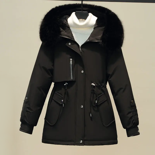 EB | Damen Gesteppte Winterjacke Mit Pelzkragen