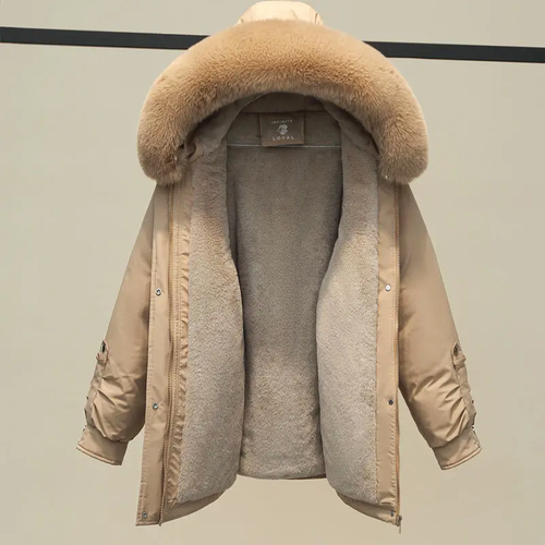 EB | Damen Gesteppte Winterjacke Mit Pelzkragen