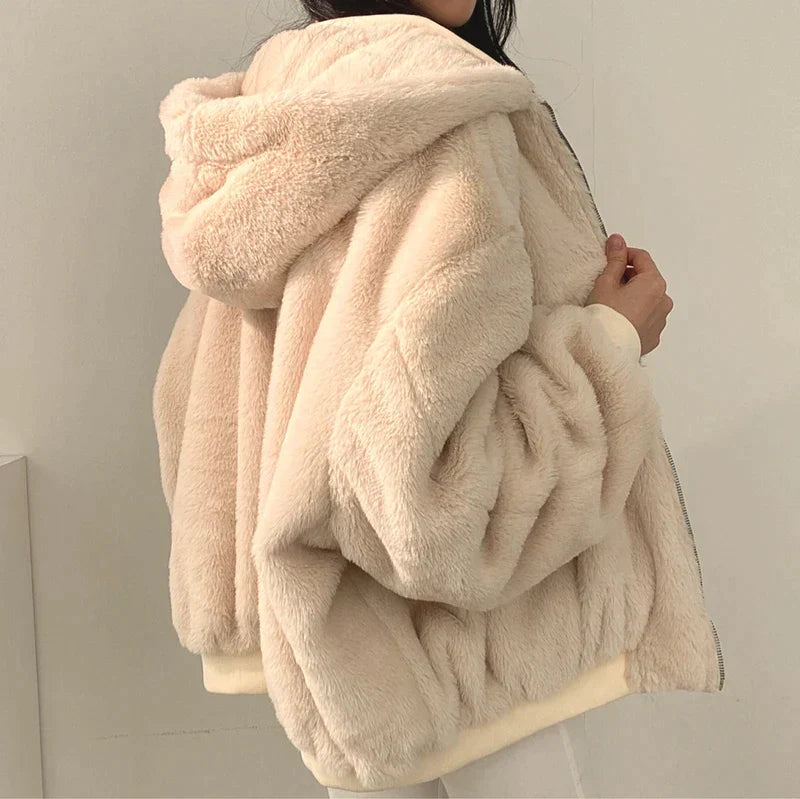 EB | Damen-Pufferjacke mit Teddy-Fleece