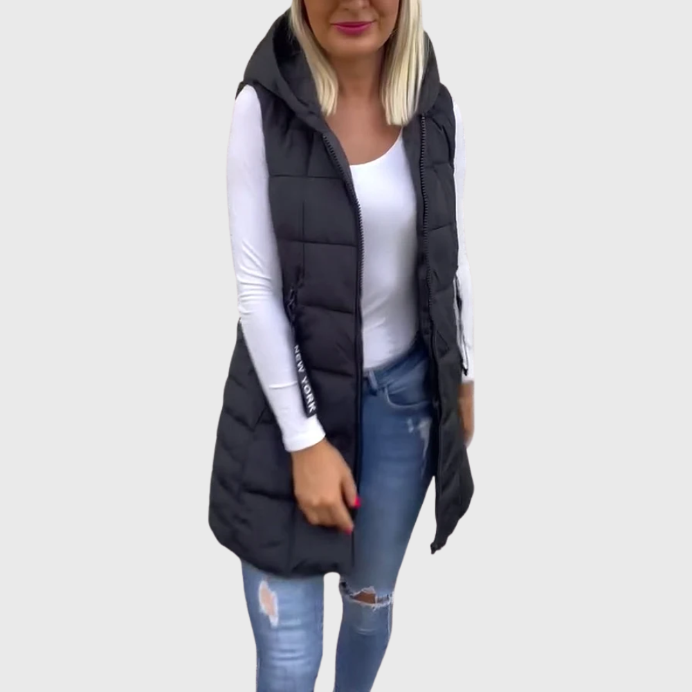 EB | Damen ärmellose gepolsterte Winterjacke