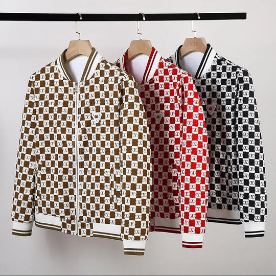 EB | Veneti Retro Schachbrett Bomberjacke