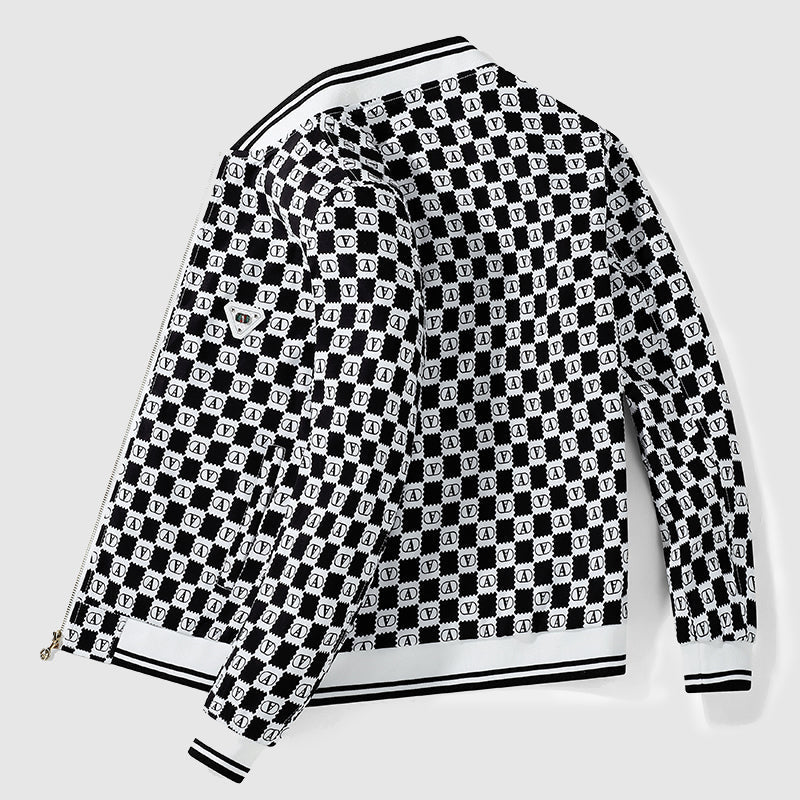 EB | Veneti Retro Schachbrett Bomberjacke