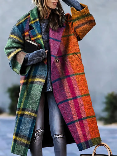 EB | Damen langer Mantel mit Reverskragen für Herbst & Winter
