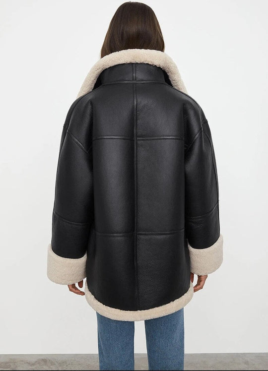 EB | Damen Warme Winterjacke mit Pelzkragen und Weicher Fütterung