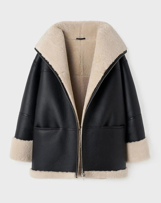 EB | Damen Warme Winterjacke mit Pelzkragen und Weicher Fütterung