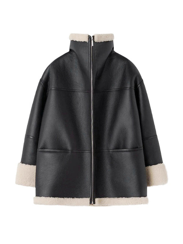 EB | Damen Warme Winterjacke mit Pelzkragen und Weicher Fütterung
