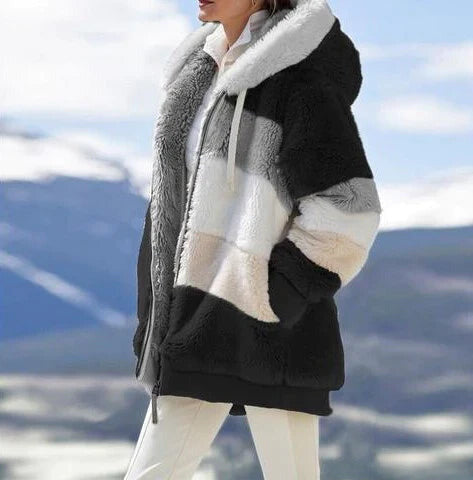 EB | Kuscheliger Tweed-Hoodie mit Plüschigem Futter und Wolle