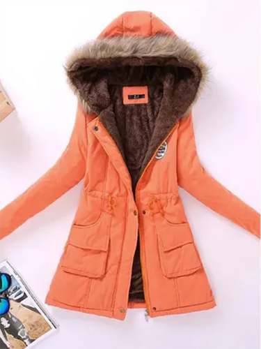 EB | Winterjacke mit Kapuze und Innenfutter für Frauen Ideal für Den Alltag