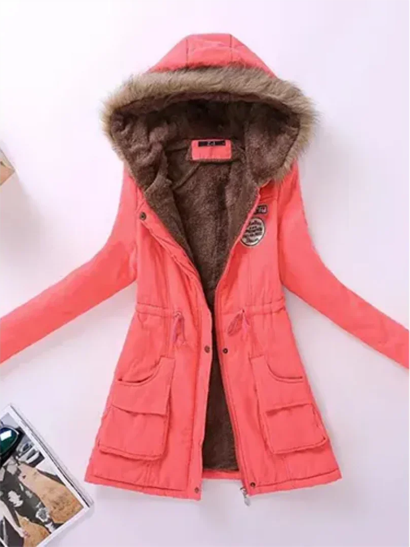EB | Winterjacke mit Kapuze und Innenfutter für Frauen Ideal für Den Alltag