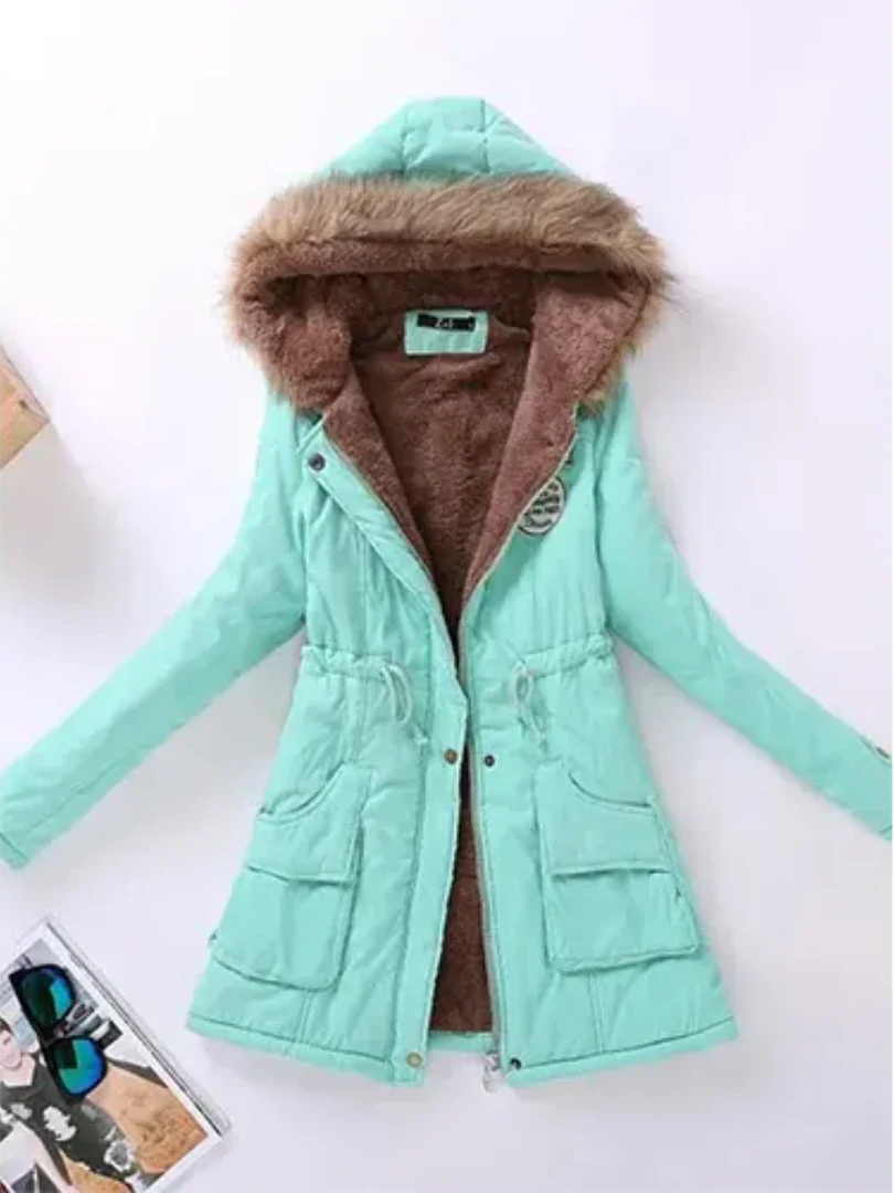 EB | Winterjacke mit Kapuze und Innenfutter für Frauen Ideal für Den Alltag