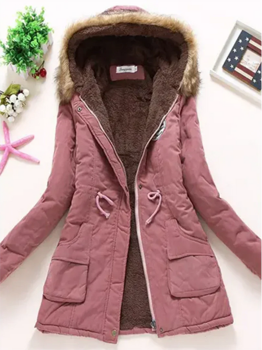 EB | Winterjacke mit Kapuze und Innenfutter für Frauen Ideal für Den Alltag
