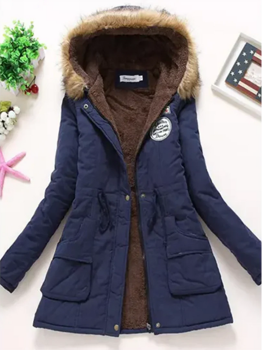 EB | Winterjacke mit Kapuze und Innenfutter für Frauen Ideal für Den Alltag