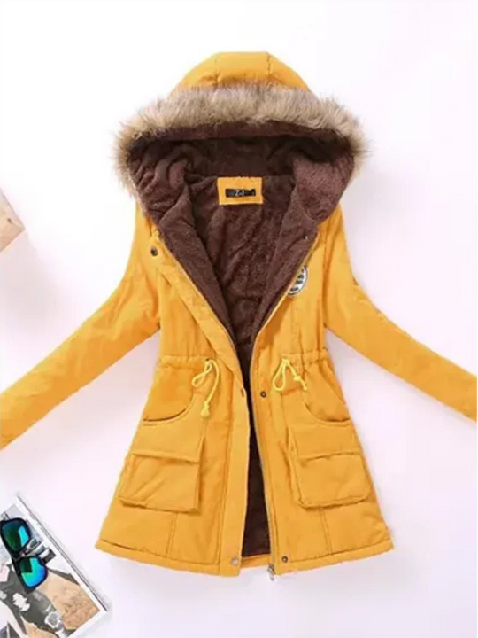 EB | Winterjacke mit Kapuze und Innenfutter für Frauen Ideal für Den Alltag