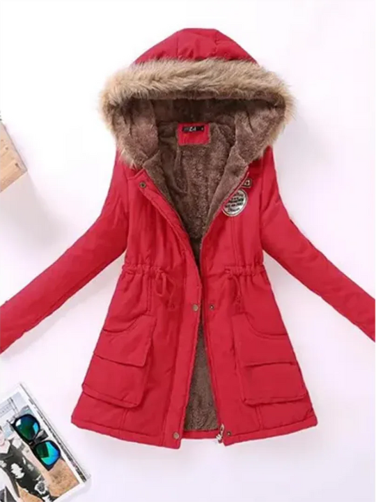EB | Winterjacke mit Kapuze und Innenfutter für Frauen Ideal für Den Alltag