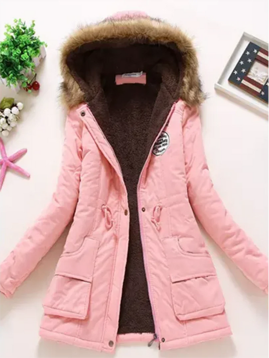 EB | Winterjacke mit Kapuze und Innenfutter für Frauen Ideal für Den Alltag