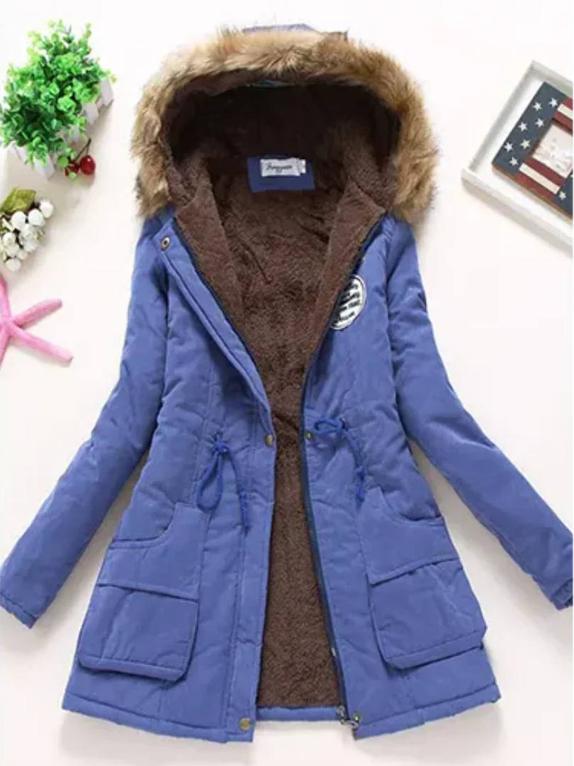 EB | Winterjacke mit Kapuze und Innenfutter für Frauen Ideal für Den Alltag