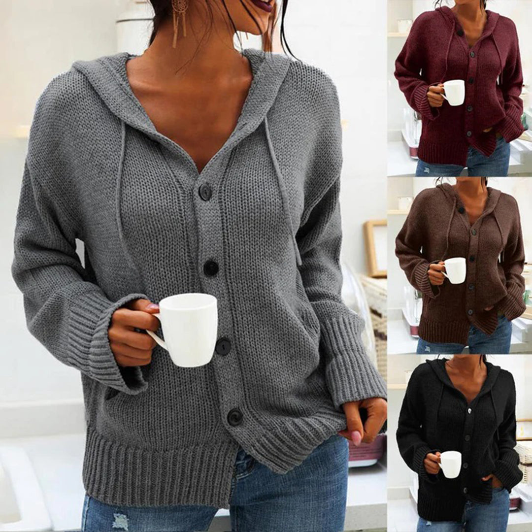 EB | Strickjacke mit Kapuze und Kordelzug