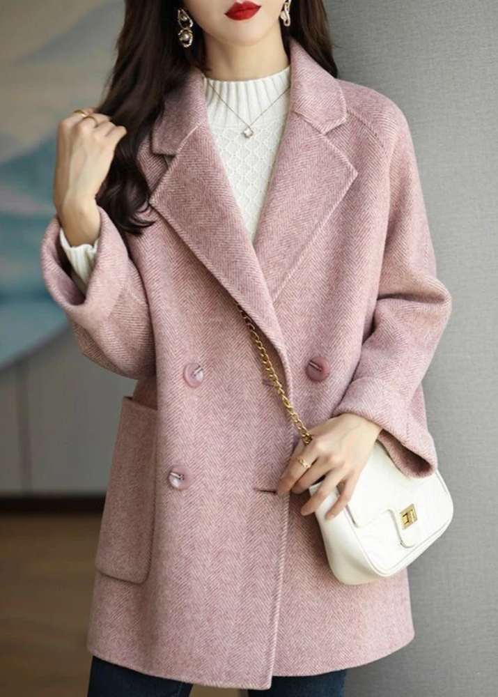 EB | Damen Wollmischung Trenchcoat mit doppelter Knopfleiste und Reverskragen