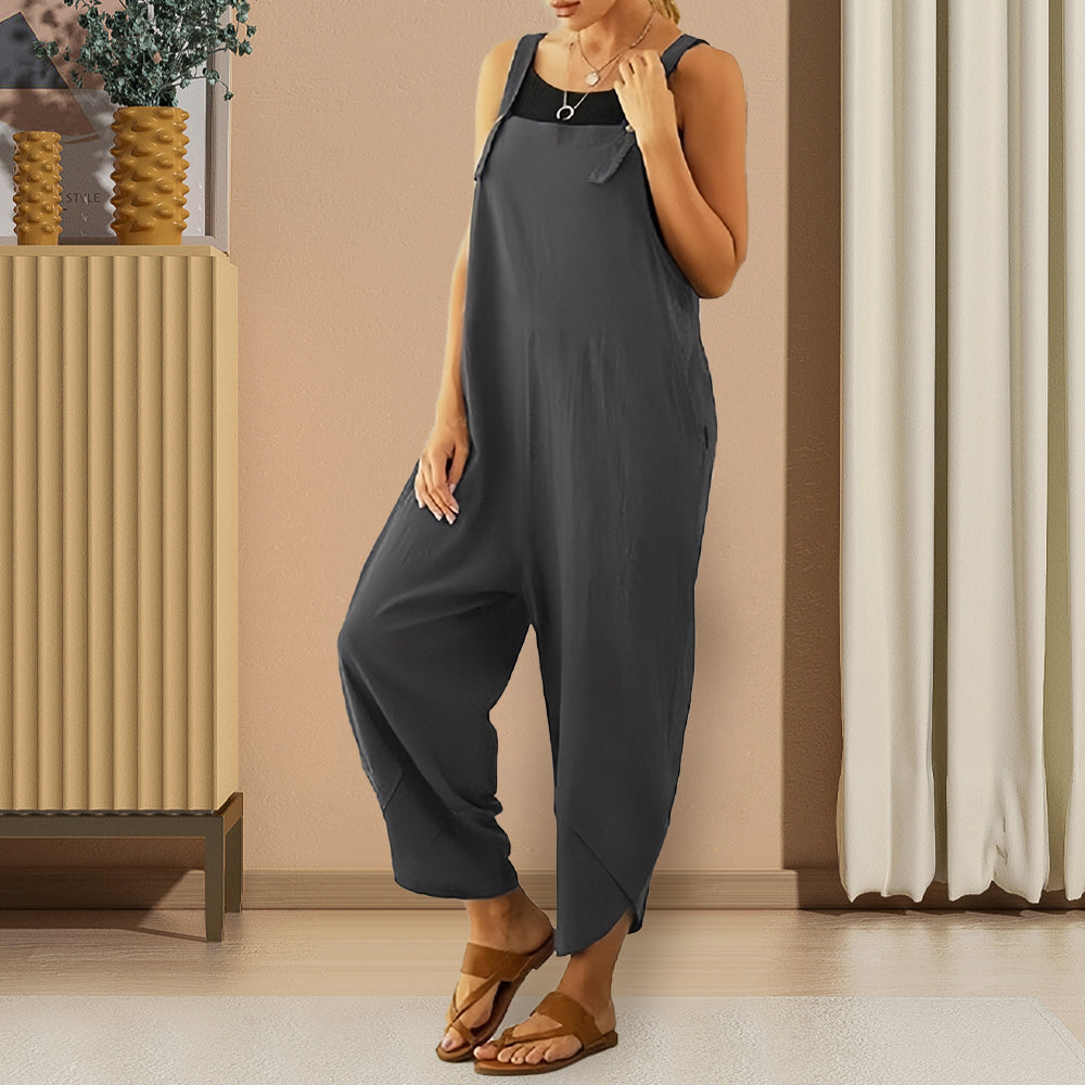 EB | Lässiger, Lockerer Overall In Volltonfarbe für Damen