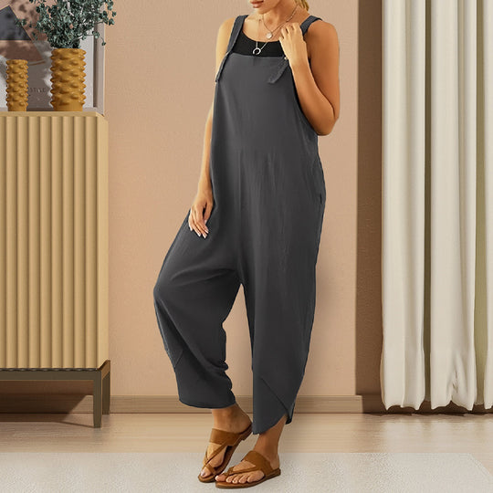 EB | Lässiger, Lockerer Overall In Volltonfarbe für Damen