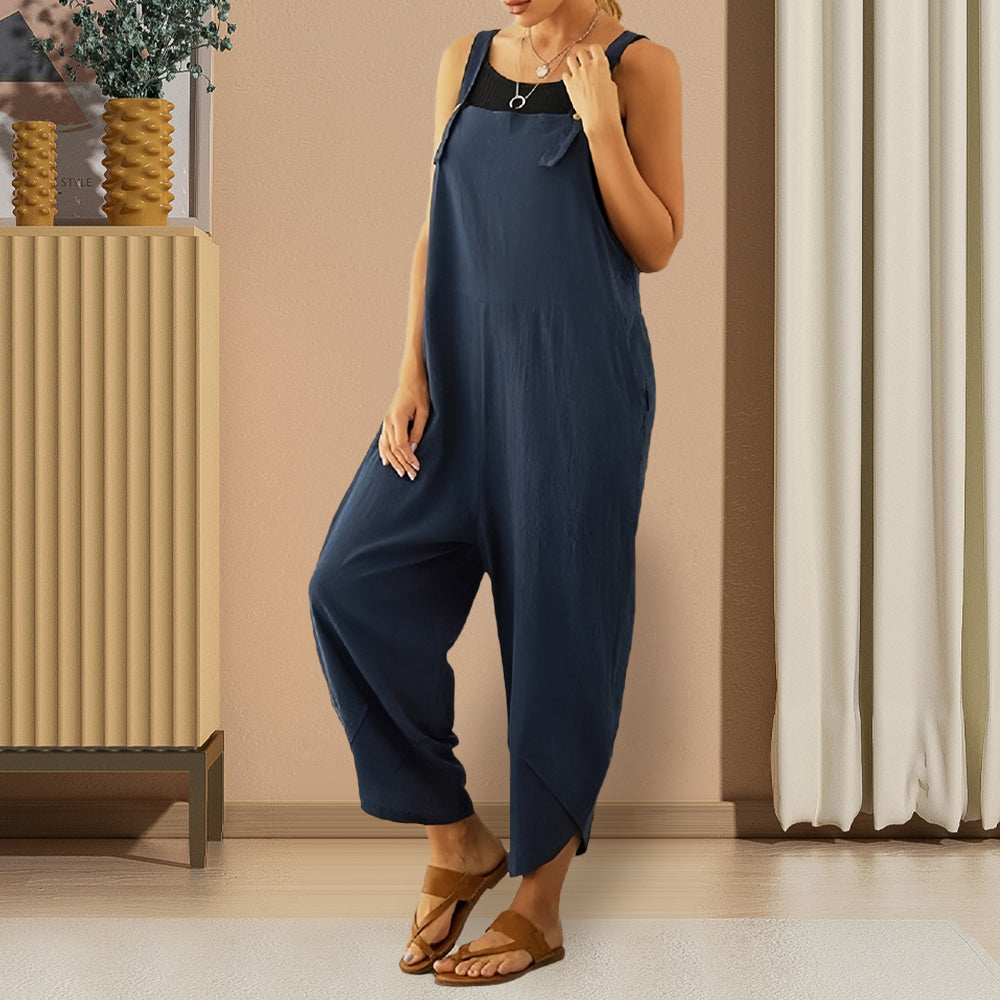 EB | Lässiger, Lockerer Overall In Volltonfarbe für Damen