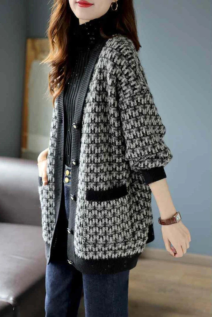 EB | Damen Cardigan mit Klassischem Strickmuster