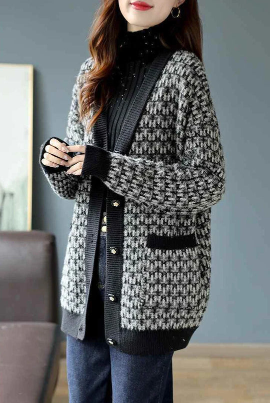 EB | Damen Cardigan mit Klassischem Strickmuster
