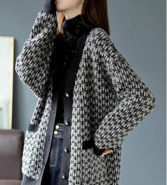 EB | Damen Cardigan mit Klassischem Strickmuster