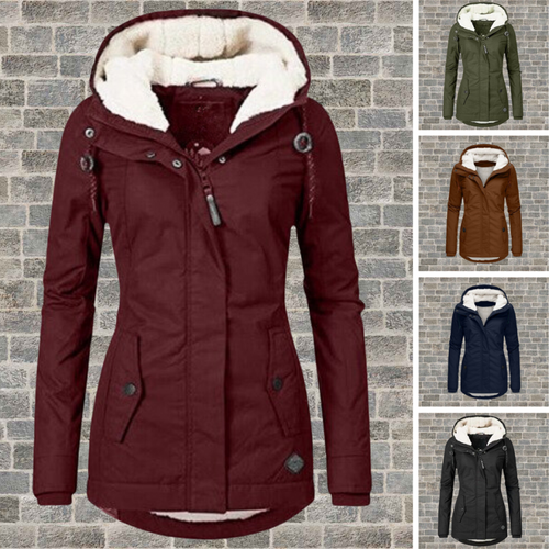 EB | Lange Winterjacke Damen mit Kapuze - Damen Winterbekleidung