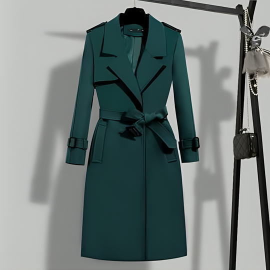 EB | Damen-Trenchcoat mit Taillengurt & Knopfblende