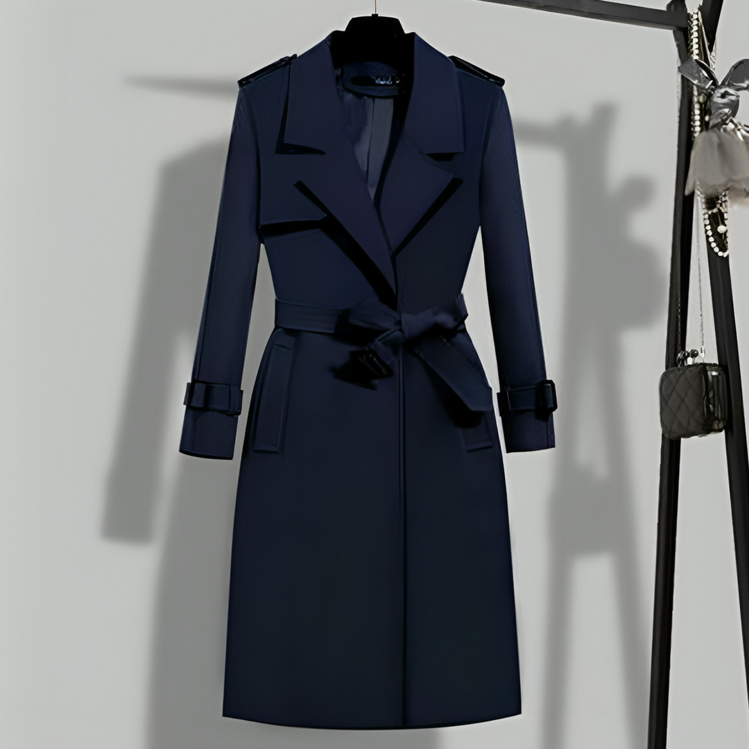 EB | Damen-Trenchcoat mit Taillengurt & Knopfblende