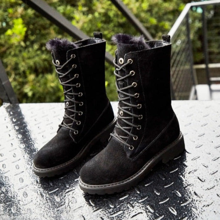 EB | Hohe Damenstiefel Aus Wildleder