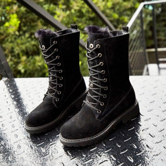 EB | Hohe Damenstiefel Aus Wildleder