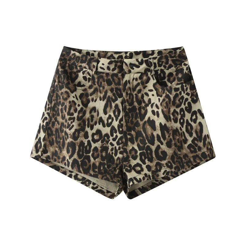 EB - Denim Leopard Shorts