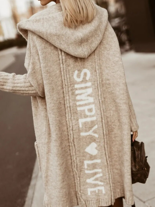 EB | langer Cardigan mit Kapuze Weich & Warm